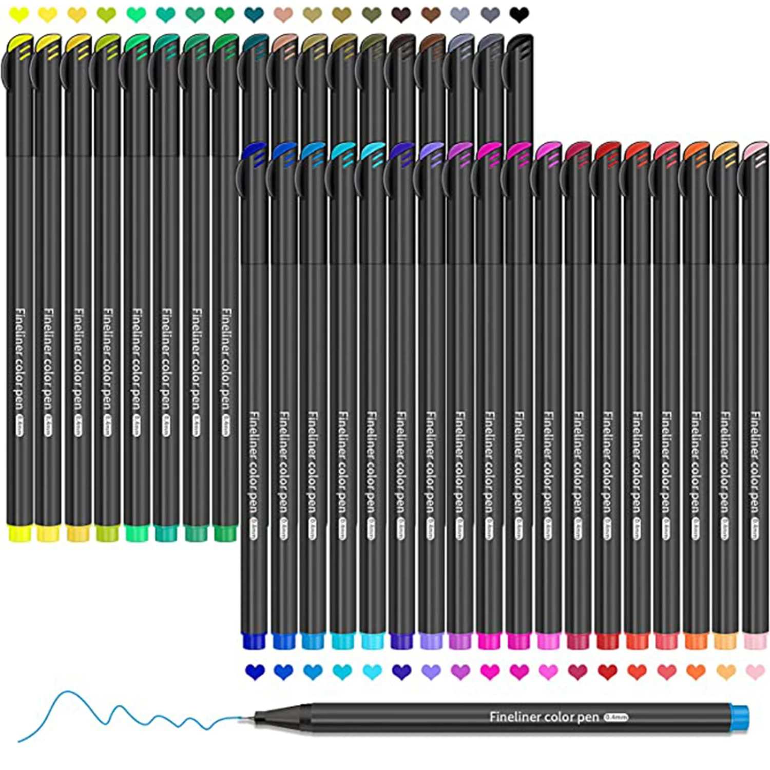 Skup olovke 36 boja, markeri za časopise, ručka 0,4 mm, mikron, Olovke za crtanje, likovne, markeri, školski pribor