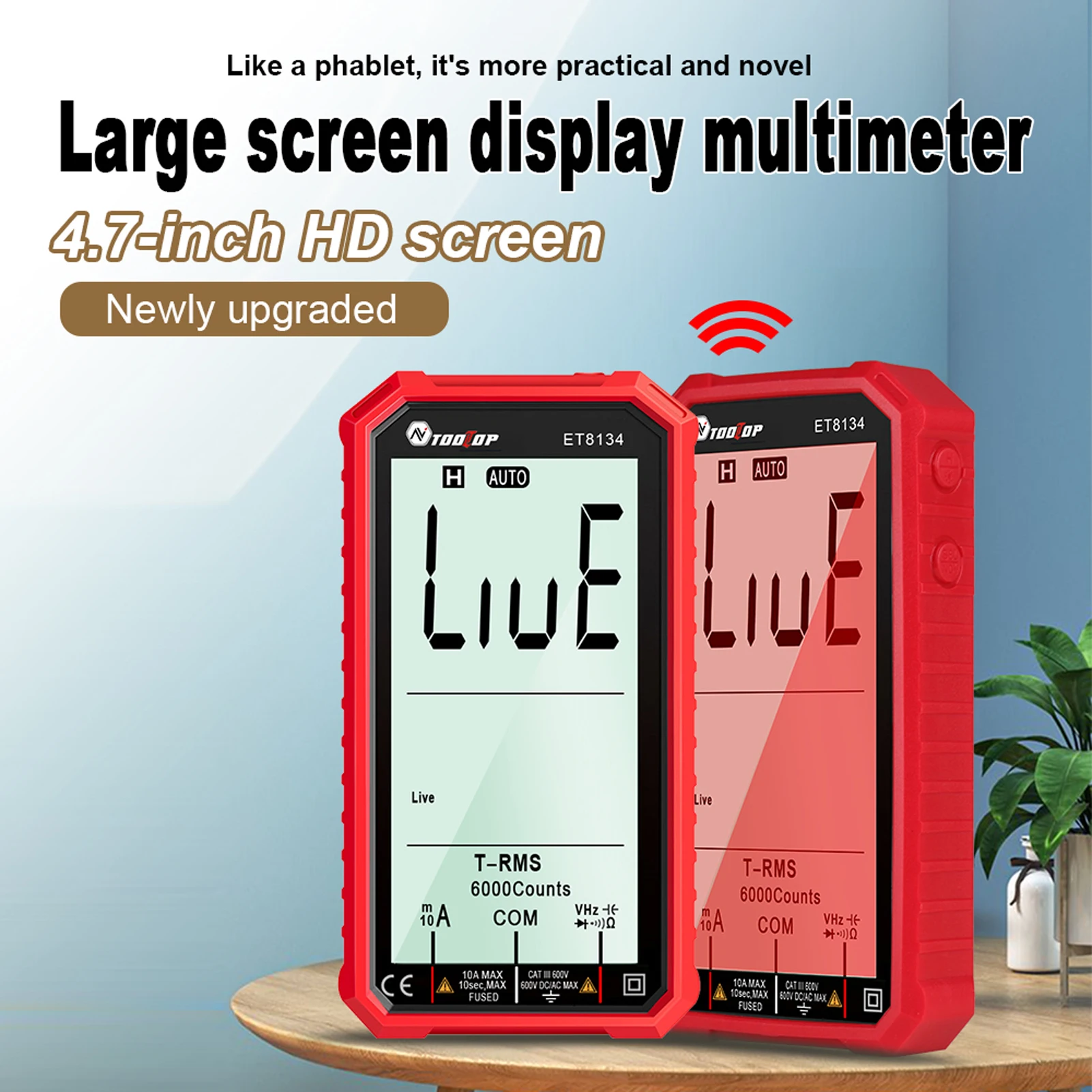 ET8134 Digitalni Multimetar 4,7-Inčni LCD zaslon Dc/ac Za mjerenje Napona, Kapacitet, Otpornost, Ručni Multimetar