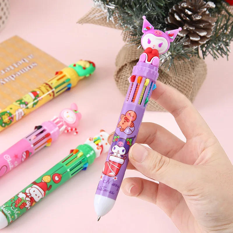 6-36 Komada Sanrio Kitty Cat Deset boja Crtić neutralna olovka Kemijska olovka Edukativne celina Dječji Božićni poklon u rasutom stanju