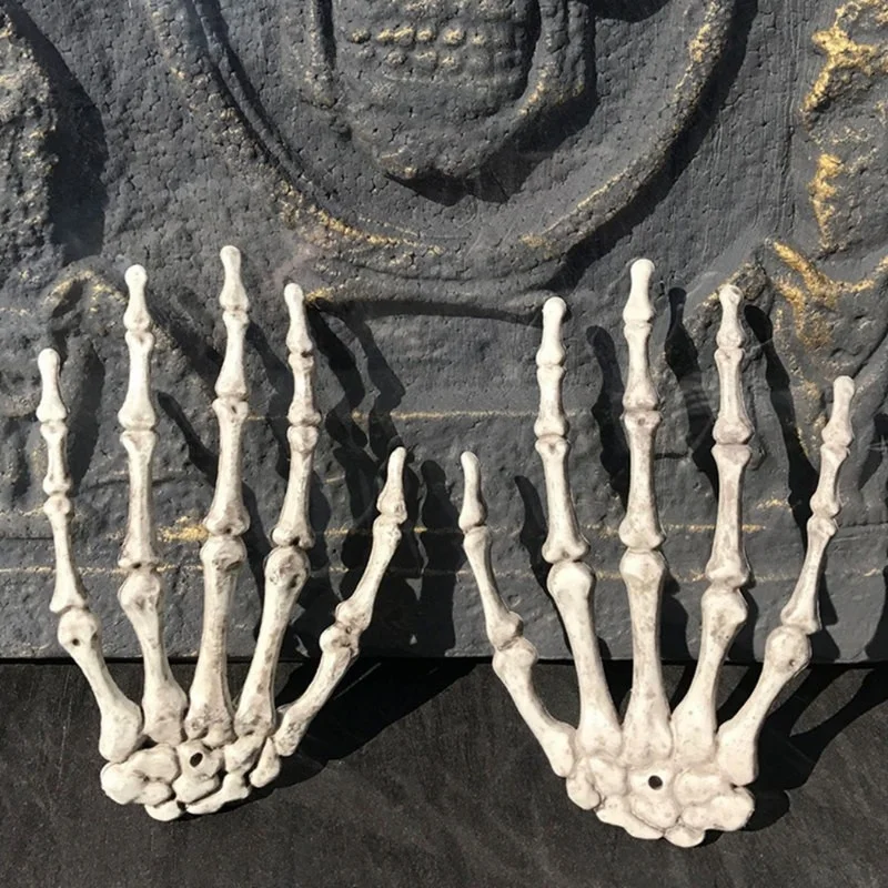 Strašna rekvizite za Halloween Plastične ruke kostura Realan plastične lažni kost ljudske ruke u prirodnoj veličini za ukras kuće duhova