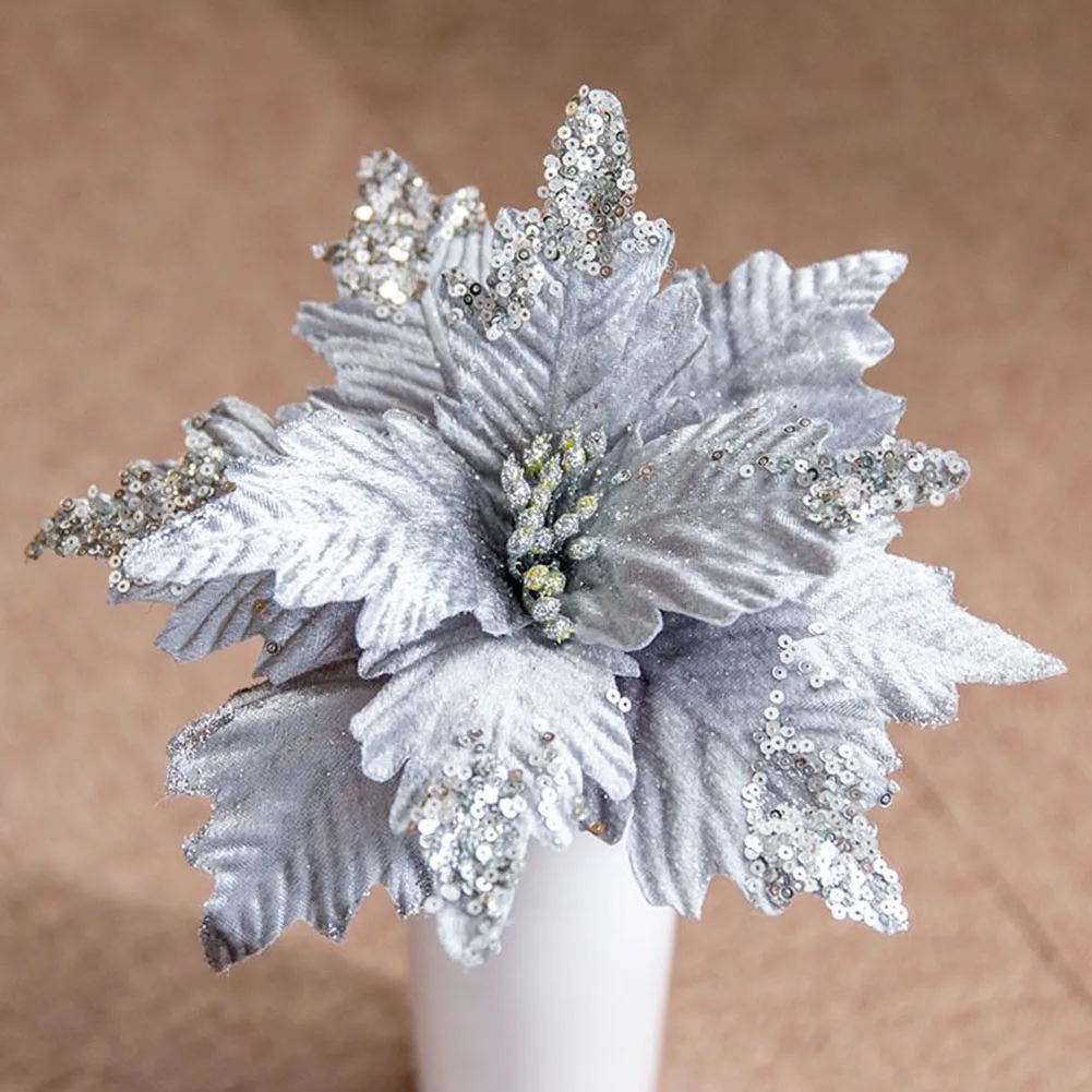 Nakit za Božićno drvce 25 cm Sjajna Umjetno cvijeće Ukras Za uređenje CMAS Treewreaths Ratana Osnovna College Praznici