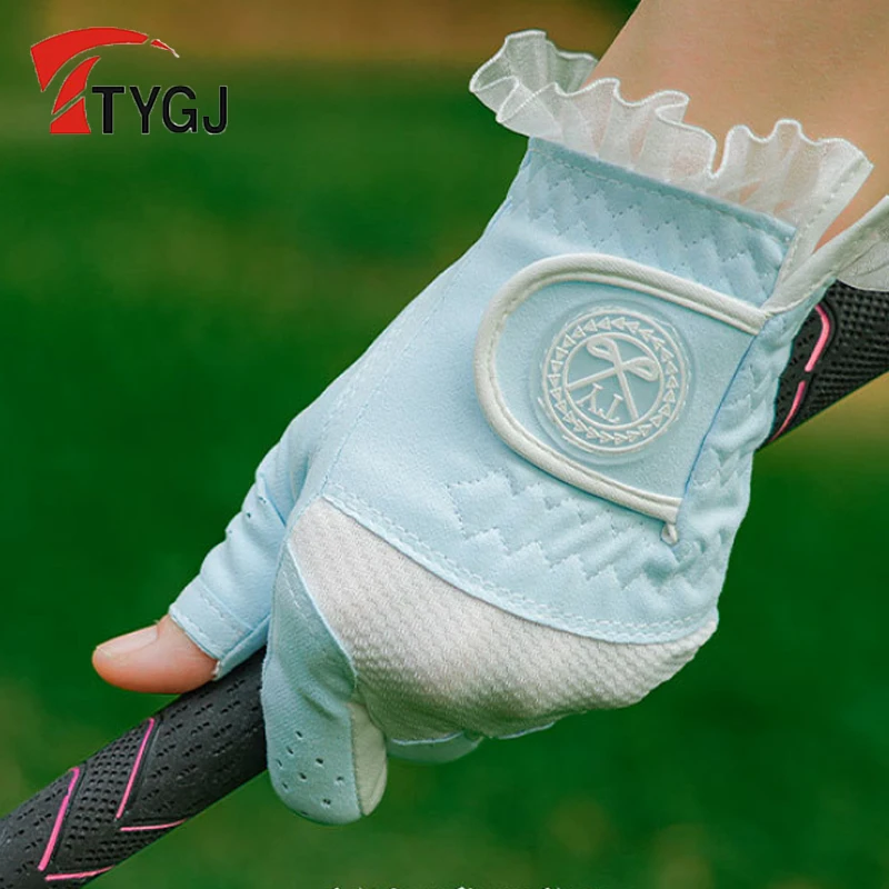 TTYGJ 1 Par Ženskih Respiring rukavice za golf s otvorenim prstima, ženske sportske rukavice za zaslon osjetljiv na dodir sunčane rukavice za golf, Pribor