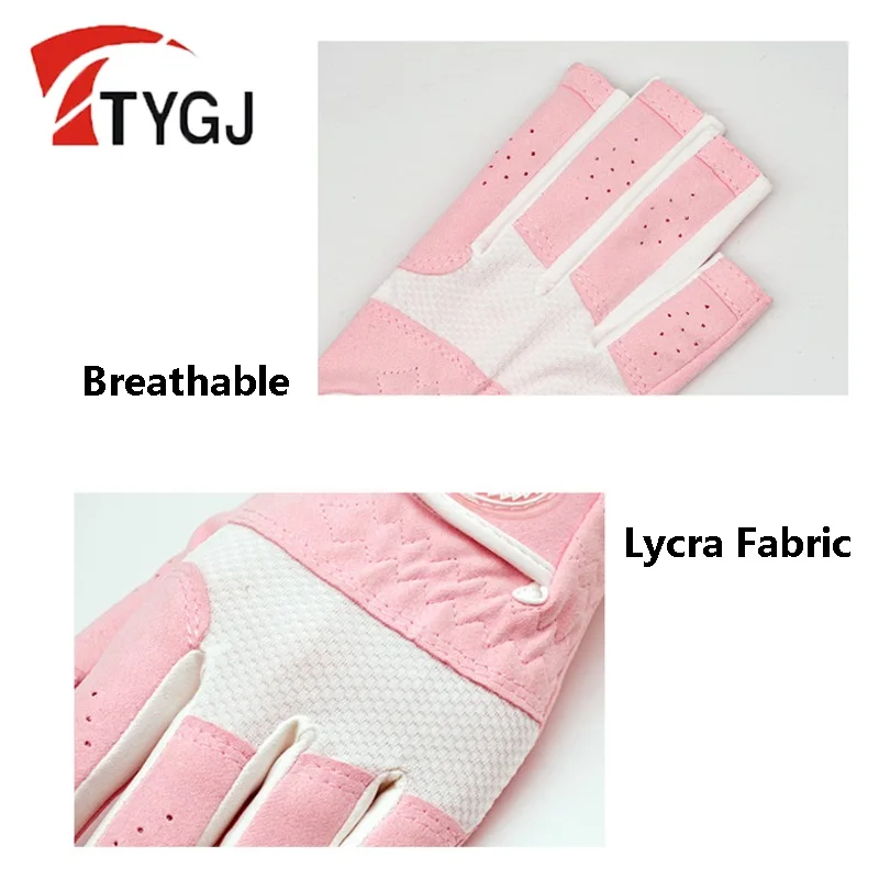 TTYGJ 1 Par Ženskih Respiring rukavice za golf s otvorenim prstima, ženske sportske rukavice za zaslon osjetljiv na dodir sunčane rukavice za golf, Pribor