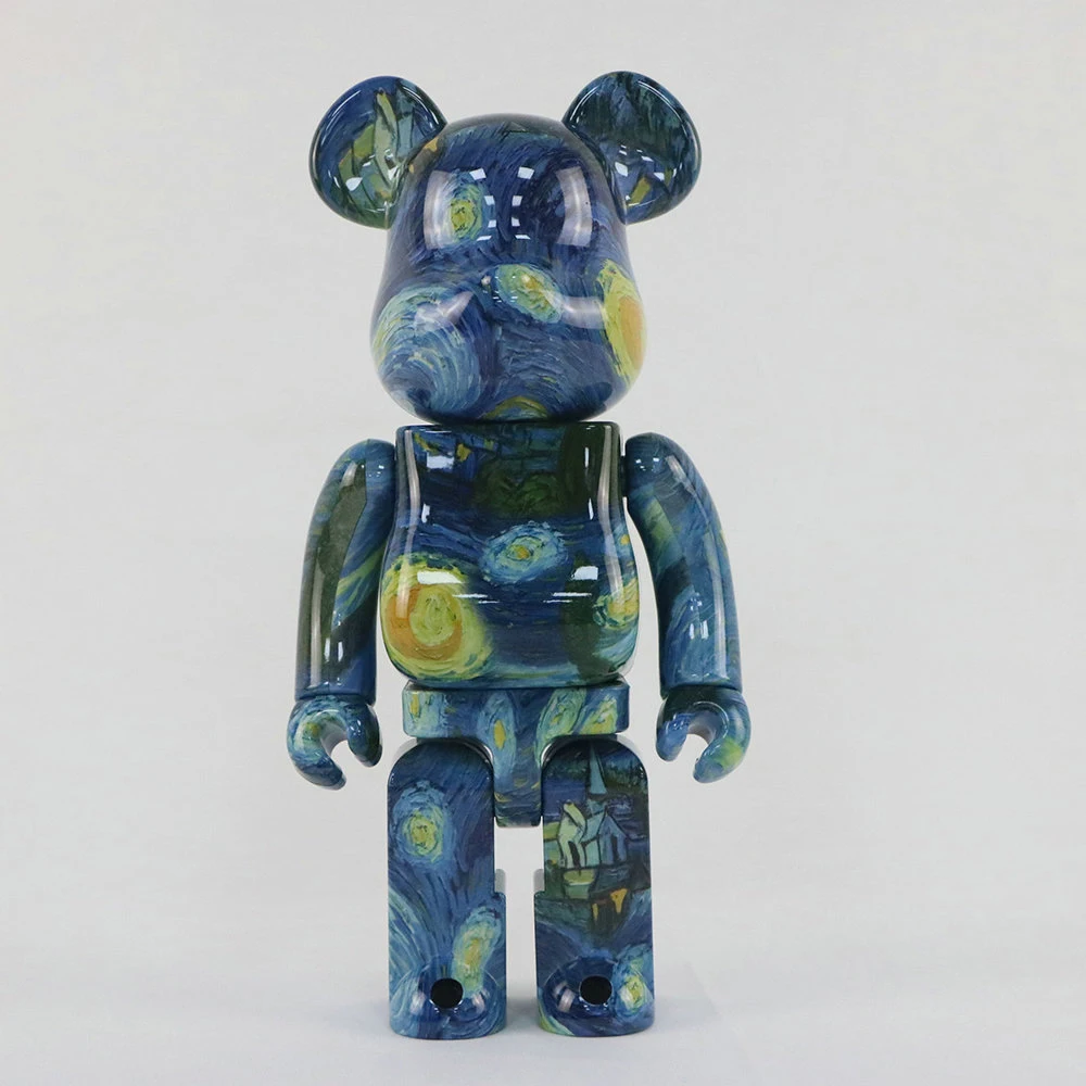 Bearbrick 400% Građevinskih Blokova Medvjed Van Gogh Zvjezdano Nebo niskonaponsku 28 cm Visina Plima Igre Lutka Ručna Lutka Igra Ručna Lutka