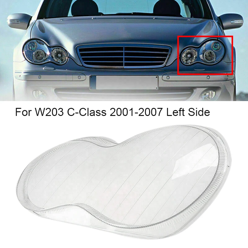 Auto Prednja Lijeva prednja svjetla sa Prozirnim Staklima, Abažur u obliku Školjke, Poklopac za Mercedes Benz 2001-2007 W203 C-Cl C180 200 230 260 280