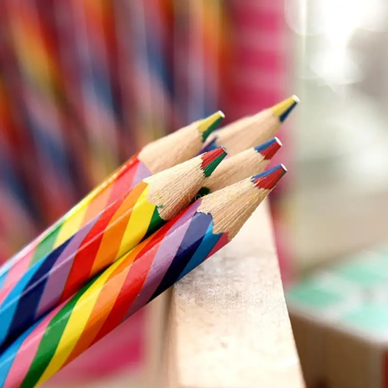 Olovke u boji 4 u 1 boja Rainbow, Drvene Bojice, Boje Olovke za Umjetničko Crtanje, Bojanje, Skica