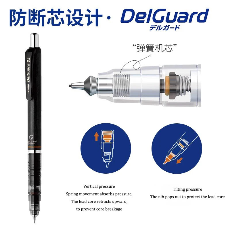Mehanička olovka Delguard japanske ZEBRA Limited, pastel, akvarel, MA85, kontinuirano vrhom 0,5 mm, školski pribor, kancelarijski pribor